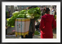 Framed People at a vegetable market, Xizhou, Erhai Hu Lake Area, Yunnan Province, China