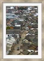 Framed High angle view of houses in a village, Tianshengying, Erhai Hu Lake Area, Yunnan Province, China