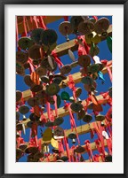 Framed Buddhist prayer wishes (Ema) hanging at Jade Dragon Snow Mountain Scenic Area, Lijiang, Yunnan Province, China