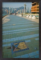 Framed Plaque and Handprints of Jackie Chan, Avenue Of The Stars, Victoria Harbour, Kowloon, Hong Kong, China