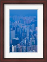 Framed High angle view of buildings in a downtown district, Central District, Hong Kong Island, Hong Kong