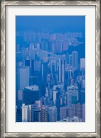 Framed High angle view of buildings in a downtown district, Central District, Hong Kong Island, Hong Kong