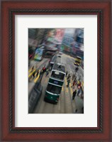 Framed Trams on a road, Hennessy Road, Wan Chai, Wan Chai District, Hong Kong