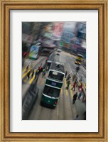 Framed Trams on a road, Hennessy Road, Wan Chai, Wan Chai District, Hong Kong