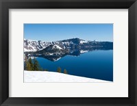 Framed Lake in winter, Crater Lake, Crater Lake National Park, Oregon