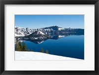 Framed Lake in winter, Crater Lake, Crater Lake National Park, Oregon