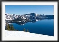 Framed Lake in winter, Crater Lake, Crater Lake National Park, Oregon