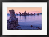 Framed Tufa formations at Sunset, Mono Lake, California