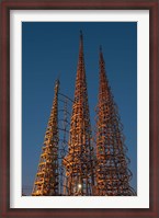 Framed Low angle view of the Watts Tower, Watts, Los Angeles, California, USA
