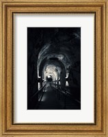 Framed Pommery Champagne Winery Passageway, Reims, Marne, Champagne-Ardenne, France (black and white)