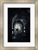 Framed Pommery Champagne Winery Passageway, Reims, Marne, Champagne-Ardenne, France (black and white)
