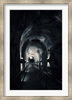 Framed Pommery Champagne Winery Passageway, Reims, Marne, Champagne-Ardenne, France (black and white)