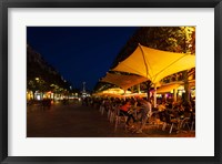 Framed People at sidewalk cafes in a city, Place Drouet d'Erlon, Reims, Marne, Champagne-Ardenne, France