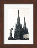 Framed Low angle view of a cathedral, cathedrale Notre-Dame-de-l'Assomption, Clermont-Ferrand, Auvergne, Puy-de-Dome, France