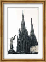 Framed Low angle view of a cathedral, cathedrale Notre-Dame-de-l'Assomption, Clermont-Ferrand, Auvergne, Puy-de-Dome, France