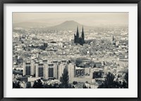 Framed Cityscape with Cathedrale Notre-Dame-de-l'Assomption in the background, Clermont-Ferrand, Auvergne, Puy-de-Dome, France