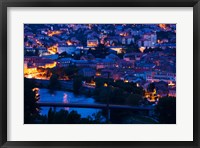 Framed Elevated town view at dawn, Millau, Aveyron, Midi-Pyrenees, France