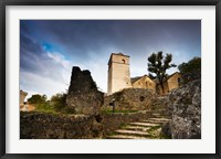 Framed Fortified church at La Couvertoirade, Aveyron, Midi-Pyrenees, France