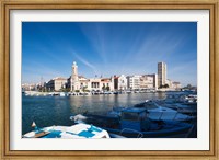 Framed Old Port with city at the waterfront, Sete, Herault, Languedoc-Roussillon, France