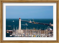 Framed Port with the Mole St-Louis pier lighthouse, Sete, Herault, Languedoc-Roussillon, France