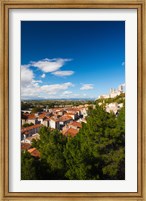 Framed Elevated view of a town with Cathedrale Saint-Nazaire in the background, Beziers, Herault, Languedoc-Roussillon, France