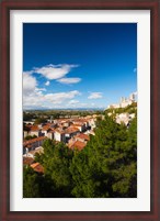Framed Elevated view of a town with Cathedrale Saint-Nazaire in the background, Beziers, Herault, Languedoc-Roussillon, France