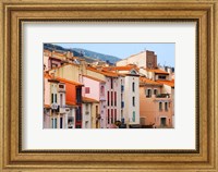 Framed Low angle view of buildings in a town, Collioure, Vermillion Coast, Pyrennes-Orientales, Languedoc-Roussillon, France