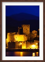 Framed Castle at the waterfront, Chateau Royal, Collioure, Vermillion Coast, Pyrennes-Orientales, Languedoc-Roussillon, France