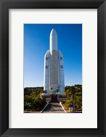 Framed Ariane 5 French space rocket at Cite de l'Espace space park, Toulouse, Haute-Garonne, Midi-Pyrenees, France