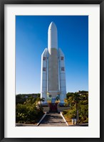 Framed Ariane 5 French space rocket at Cite de l'Espace space park, Toulouse, Haute-Garonne, Midi-Pyrenees, France