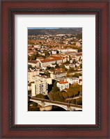 Framed Elevated view of a town, Cahors, Lot, Midi-Pyrenees, France