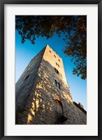 Framed Pope John XXII tower at Cahors, Lot, Midi-Pyrenees, France