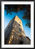 Framed Pope John XXII tower at Cahors, Lot, Midi-Pyrenees, France