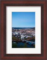 Framed Elevated view of a Town at Dusk, Cahors, Lot, Midi-Pyrenees, France