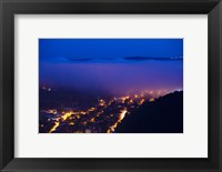 Framed Elevated view of a Town viewed from Mont St-Cyr at dawn, Cahors, Lot, Midi-Pyrenees, France