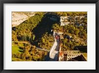 Framed Overview of chateau ramparts, Rocamadour, Lot, Midi-Pyrenees, France
