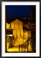 Framed Street view at dawn, Saint-Emilion, Gironde, Aquitaine, France