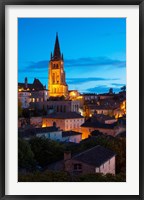 Framed Eglise Monolithe Church at Dawn, Saint-Emilion, Gironde, Aquitaine, France