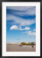 Framed Boats with a city at the waterfront, Garonne River, Bordeaux, Gironde, Aquitaine, France