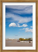 Framed Boats with a city at the waterfront, Garonne River, Bordeaux, Gironde, Aquitaine, France