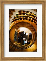 Framed Overview of the L'Intendant wine shop staircase, Bordeaux, Gironde, Aquitaine, France