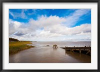 Framed Town Pier on the Gironde River, Pauillac, Haut Medoc, Gironde, Aquitaine, France