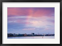 Framed Garonne Riverfront at dusk, Bordeaux, Gironde, Aquitaine, France