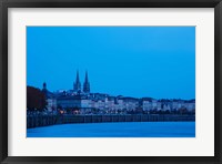 Framed Garonne Riverfront at dawn, Bordeaux, Gironde, Aquitaine, France