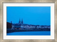 Framed Garonne Riverfront at dawn, Bordeaux, Gironde, Aquitaine, France