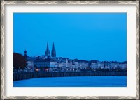 Framed Garonne Riverfront at dawn, Bordeaux, Gironde, Aquitaine, France