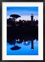 Framed Silhouette of Old Port Lighthouse at dawn, La Rochelle, Charente-Maritime, Poitou-Charentes, France