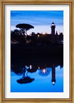 Framed Silhouette of Old Port Lighthouse at dawn, La Rochelle, Charente-Maritime, Poitou-Charentes, France
