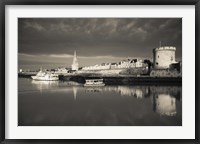 Framed Tour de la Lanterne, La Rochelle, Charente-Maritime, Poitou-Charentes, France (black and white)
