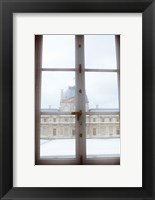 Framed Louvre museum viewed through a window, Paris, Ile-de-France, France